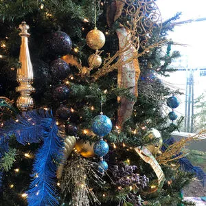 Blue and gold decorated tree
